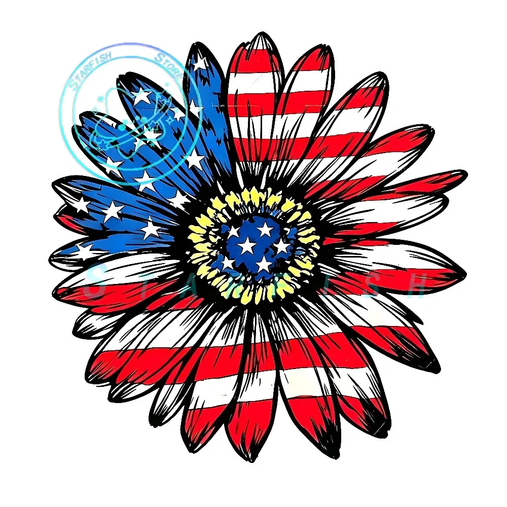 

Independent Sunflower American Flag, White and Blue Alternating Design, PVC Material Waterproof and Sunscreen Spraying Process