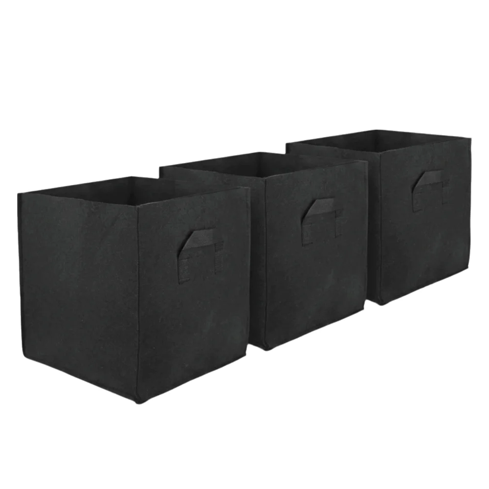 3PCS Felt Growth Bag 20 x 20 x 20 cm 25 x 25 x 25 cm Planting Bag with Handles Square Planter Nursery Bag Indoor Gardening