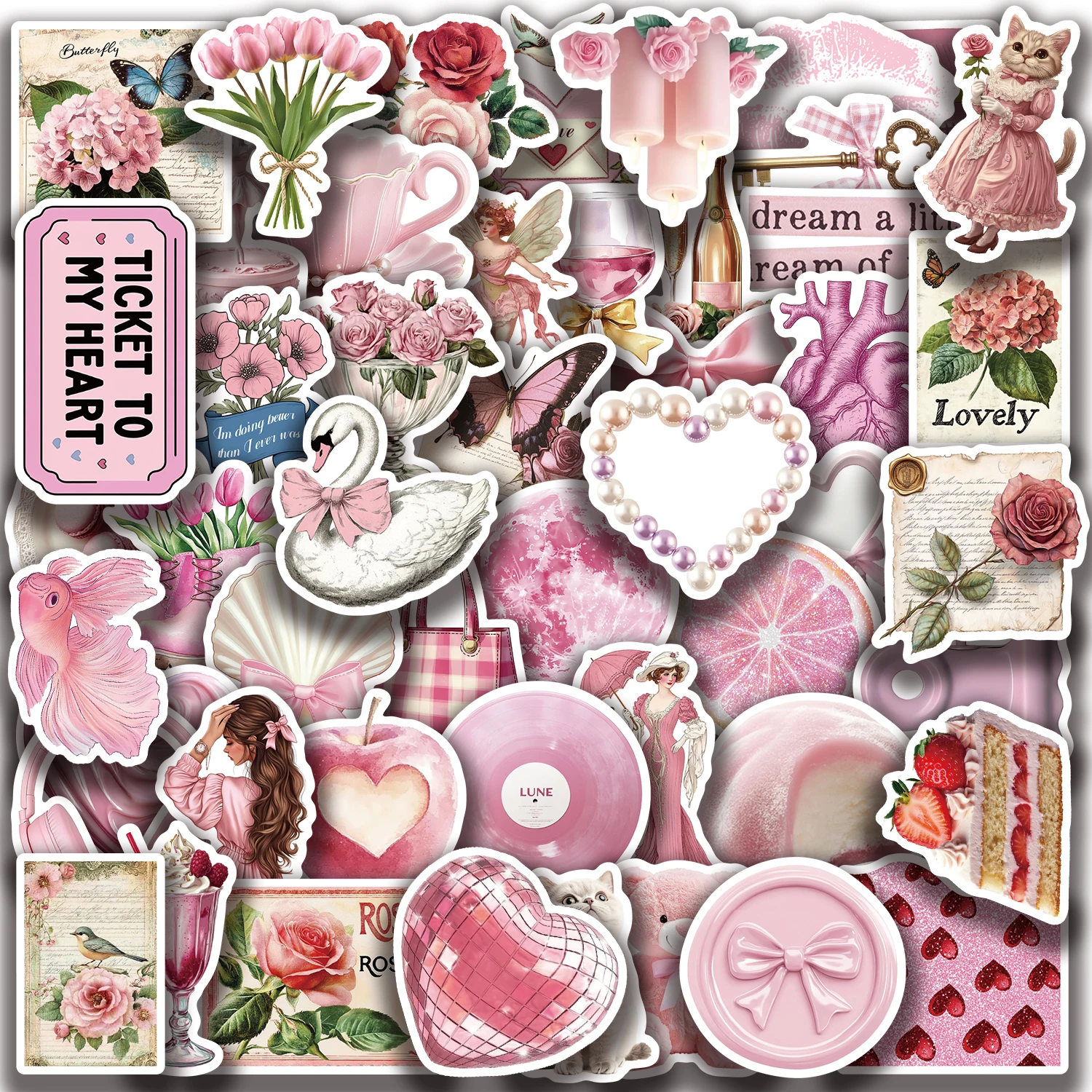 50PCS Pink Aesthetic Stickers: The Ultimate Guide to Personalizing Your ...