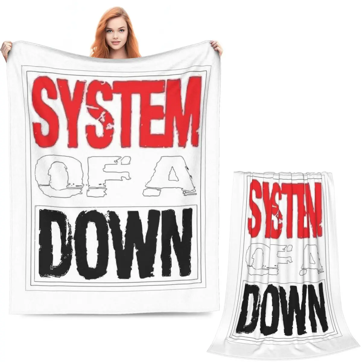System Of A Down Band (3) Blanket Soft Warm Flannel Throw Blanket Plush for Bed Living room Picnic Travel Home Couch