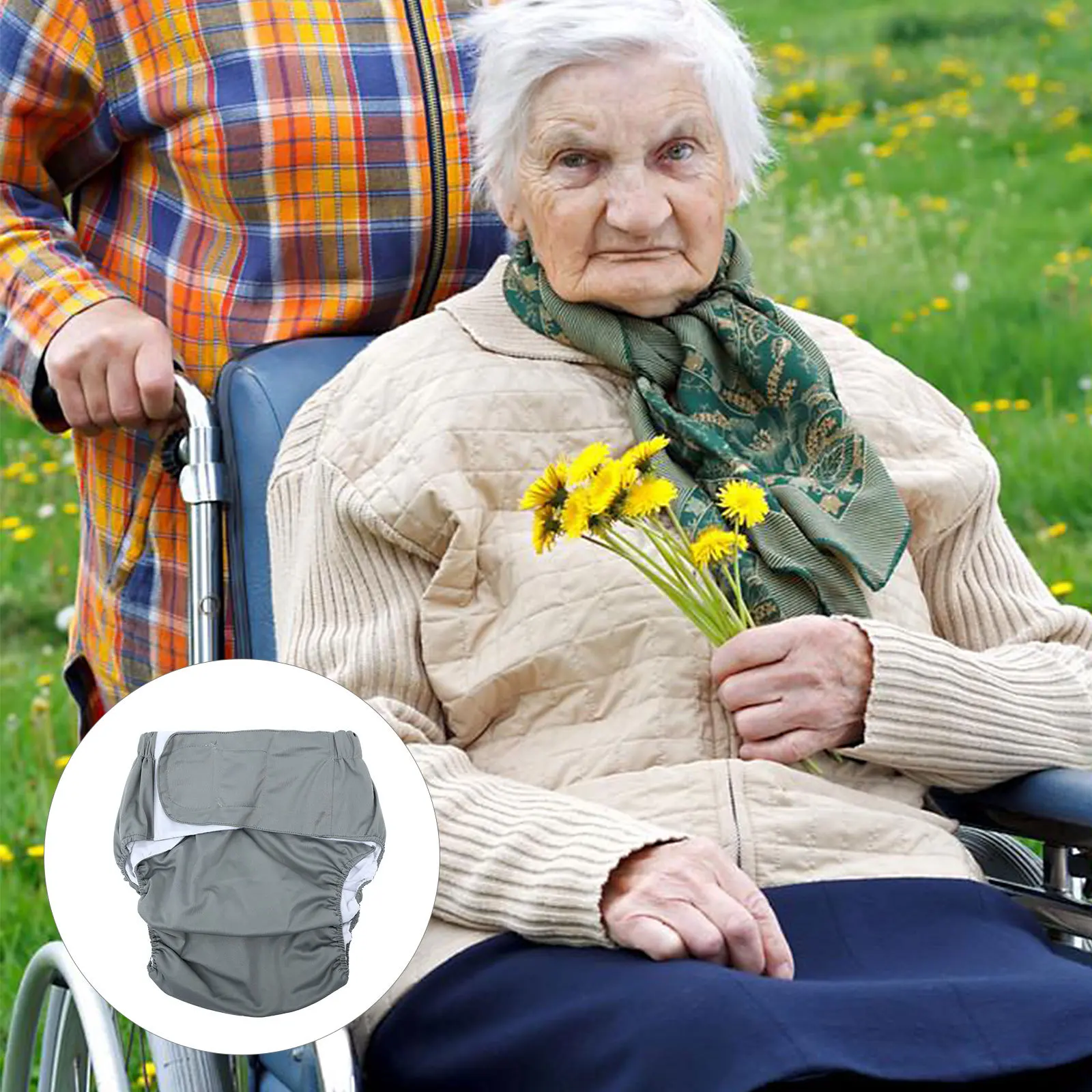 

1 шт. тканевый подгузник, водонепроницаемый регулируемый унисекс, для взрослых и пожилых людей, впитывающий многоразовый коврик для недержания, кровать, инвалидная коляска