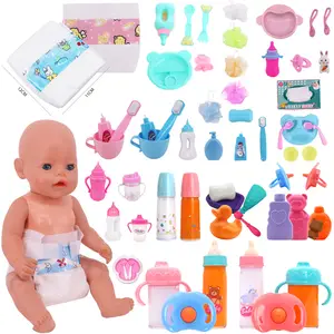 Accesorios para munecas de bebe Reborn juego de platos tazas de aprendizaje muebles 12 pulgadas
