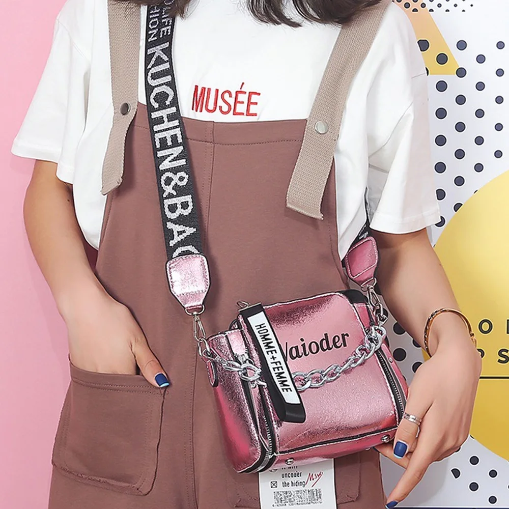 Bolso de mano Popular para mujer, bandolera de piel sintética con letras, bolso de hombro para vacaciones