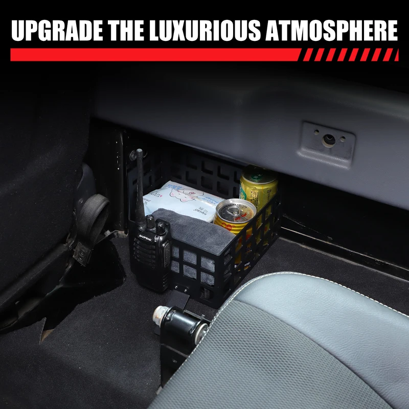 

For Land Rover Defender 110 2004-2018 Aluminum Alloy Car Under Seat Storage Basket Rear Seat Organizer Accessories