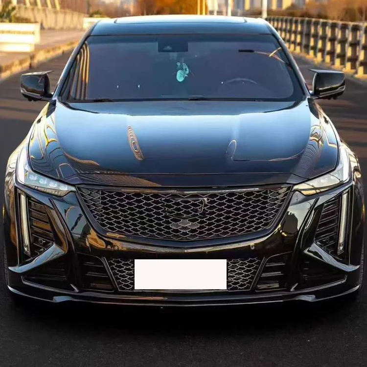 تصميم جديد Blackwing Dragon's Tooth Style Body Kit المصد الأمامي مصبغة الشفاه طقم الجسم لكاديلاك CT5 2020-2025
