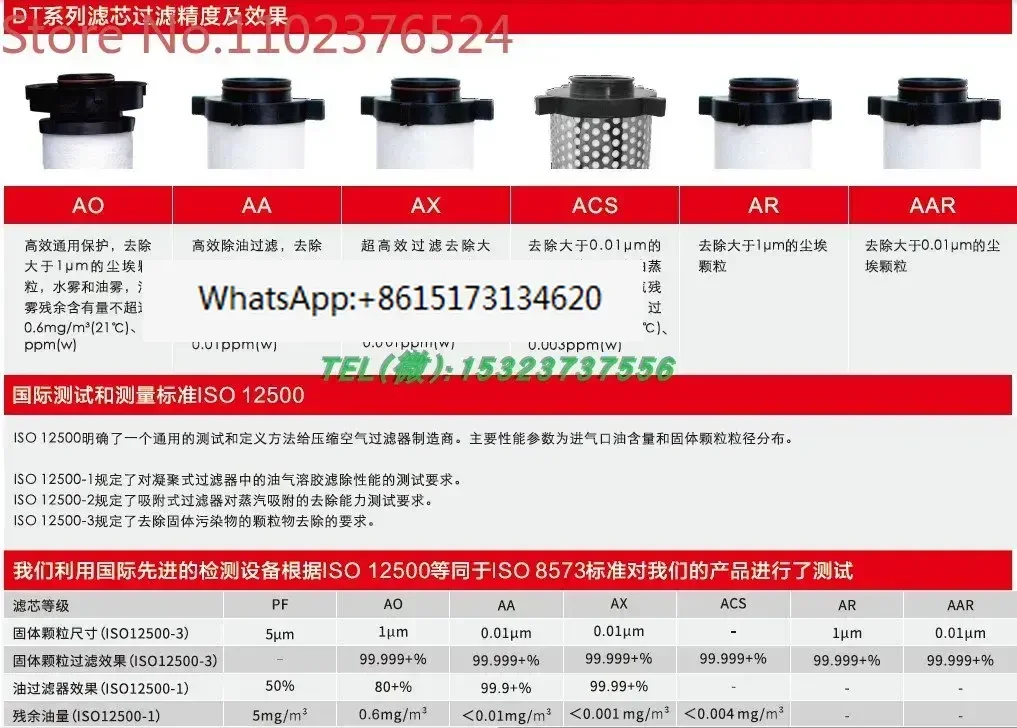 YUKA Precision Filter YD017 Filter Element Set Compressed Air Oil Removal and Dust Removal Supporting Filter