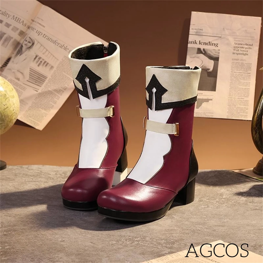 

AGCOS Charlotte Cosplay Shoes Game Genshin Impact Charlotte Cosplay Boots Girl Christmas Cos Shoes