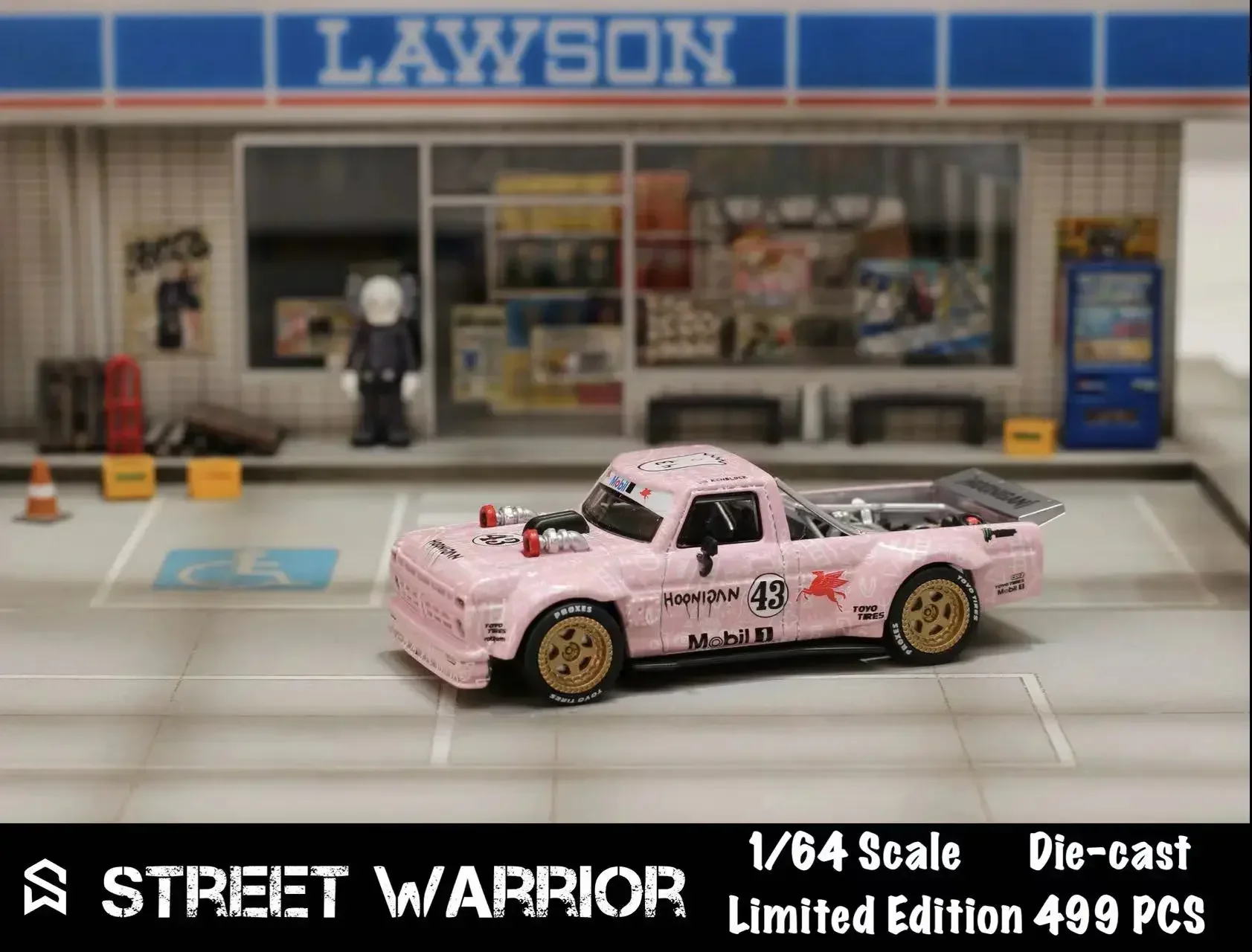 SW 1:64 1965 Mustang Hoonicorn RTR /Truck Los Angeles Pink Block43 Diecast Model Car