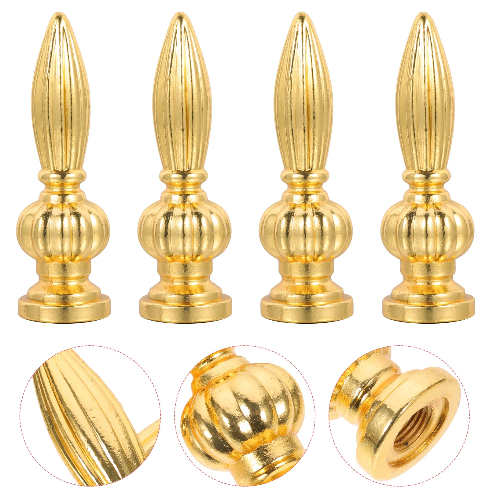4pcs Lamp Finials Decorative Zinc Alloy Lamp Hat Decorations For Table Floor Lamps Vintage Light Fixture Knobs Replacement Parts