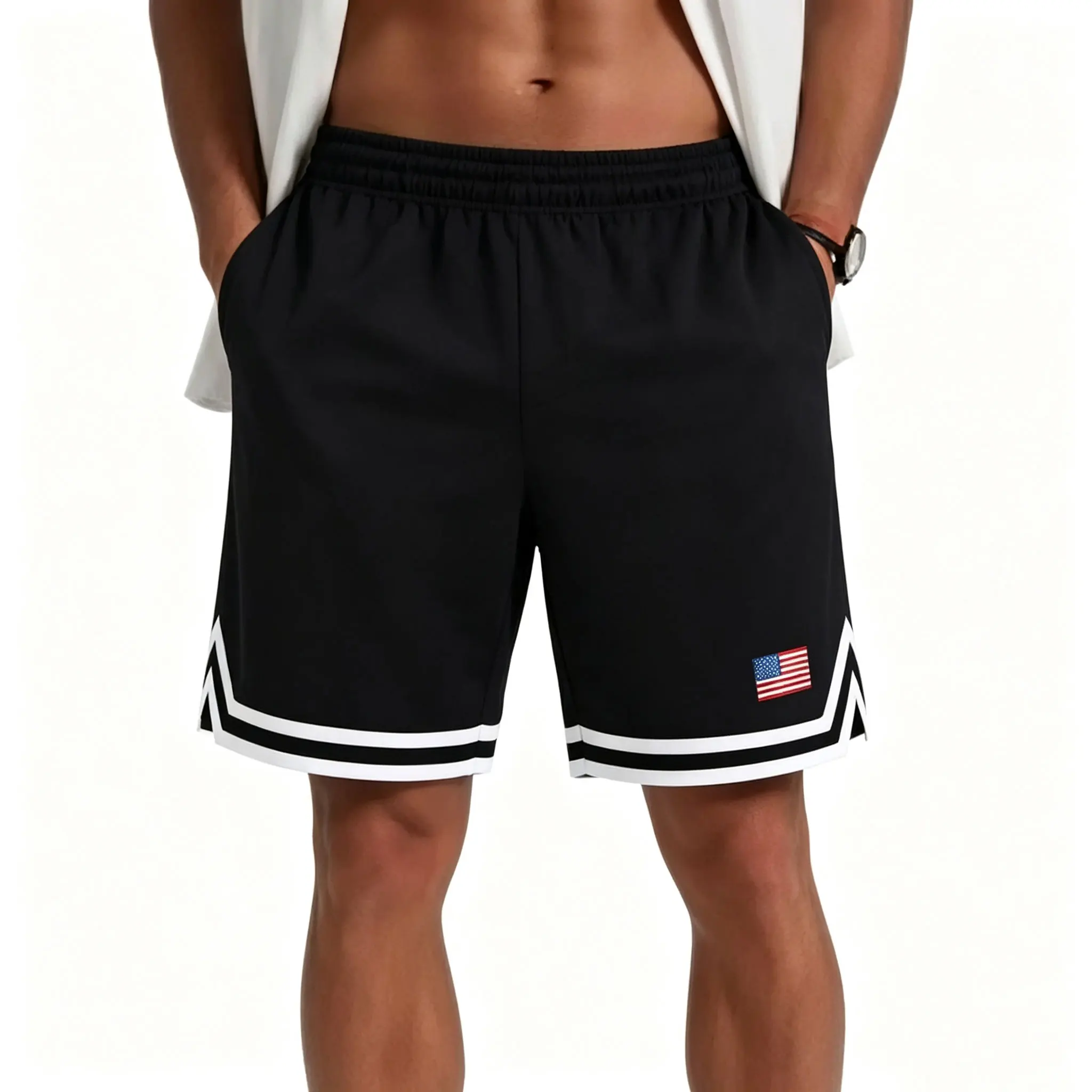 Summer New Men's Shorts Lightweight Breathable stamp Casual Short Pants Simple Style Daily Sweatpants Short Trousers