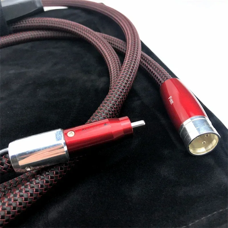 

FIRE 2RCA To 2XLR Cable SOLID PERFECT-SURFACE SILVER (PSS) HiFi Audio Amplifier Analog Signal Cable with 72V Battery