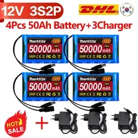 2025 12V 50000mah New Portable 3S2P 18650 Rechargeable Li-Ion lithium battery 12v  For LED Lamp Light Backup Powe Etc+ Charger