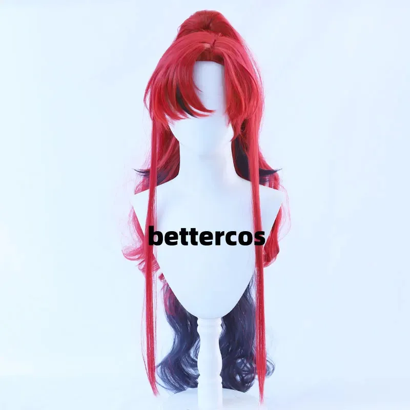 لعبة جديدة الفرسان يو شعر مستعار تأثيري الأحمر 90 سنتيمتر قرمزي طويل الأحمر التدرج قوي الأزرق مقاومة للحرارة الشعر الاصطناعية هالوين FDS2025