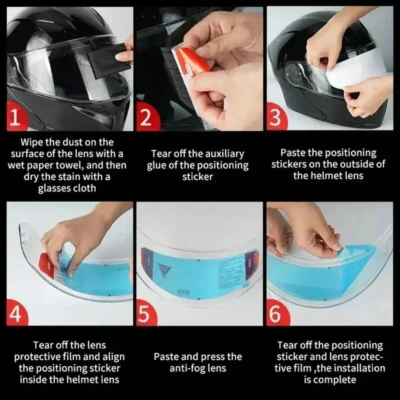 Motorcycle Helmet Visor Film Anti Fog For AGV For SHOEI For HJC K1 K3SV K5 PISTA GLAMSTER RPHA70 RX7X TT COURSE FF320  Lens Film