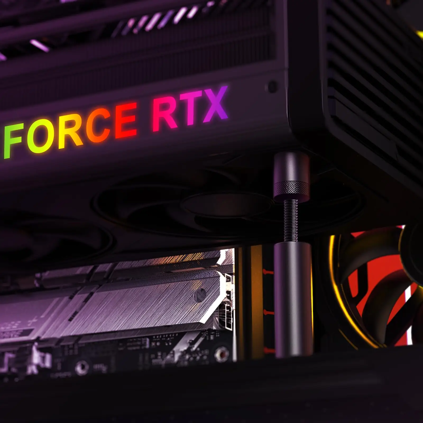 

Aluminum Vertical Telescopic GPU Holder Rotating Magnetic Bracket Video Card Support Graphics Card Stand 27-120mm