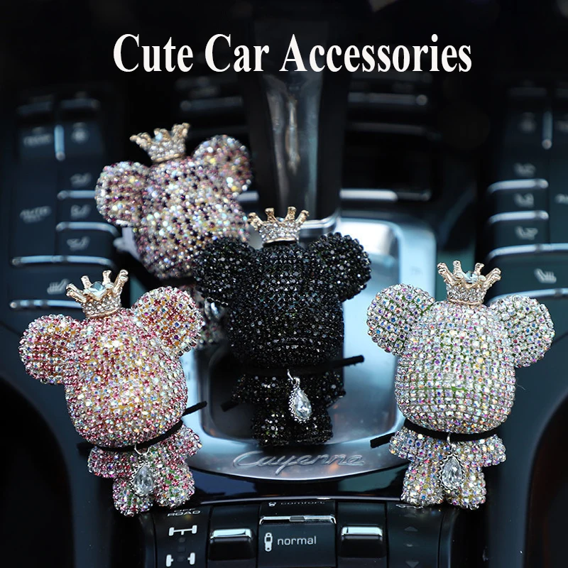 

Pink Cute Anime Car Interior Decoration Full of Diamonds Kawai Car Air Freshener Car Ornaments Gadgets Accessories for Women