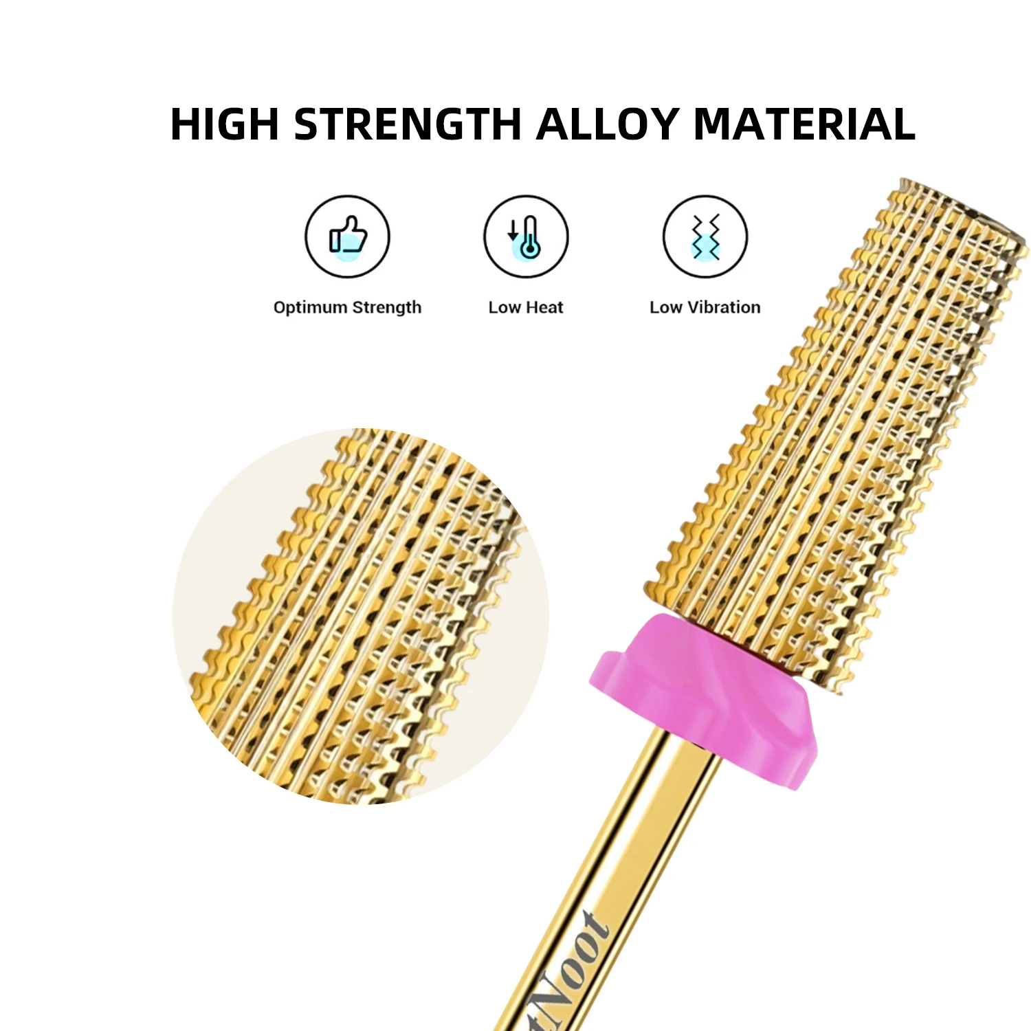 Nail Drill Bit, 5 in 1 Carbide Tapered, 3/32