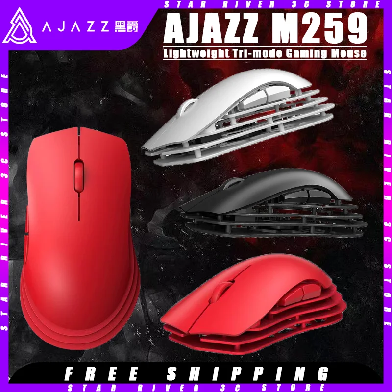 

Ajazz M259 Wireless Mouse Magnesium Aluminum Alloy Paw3395 Three Mode Lightweight Esports Custumized Mouse Pc Gamer Accessories