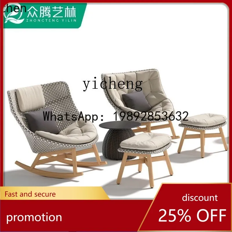 

YFY sofa courtyard villa balcony rattan chair lazy solid wood rattan
