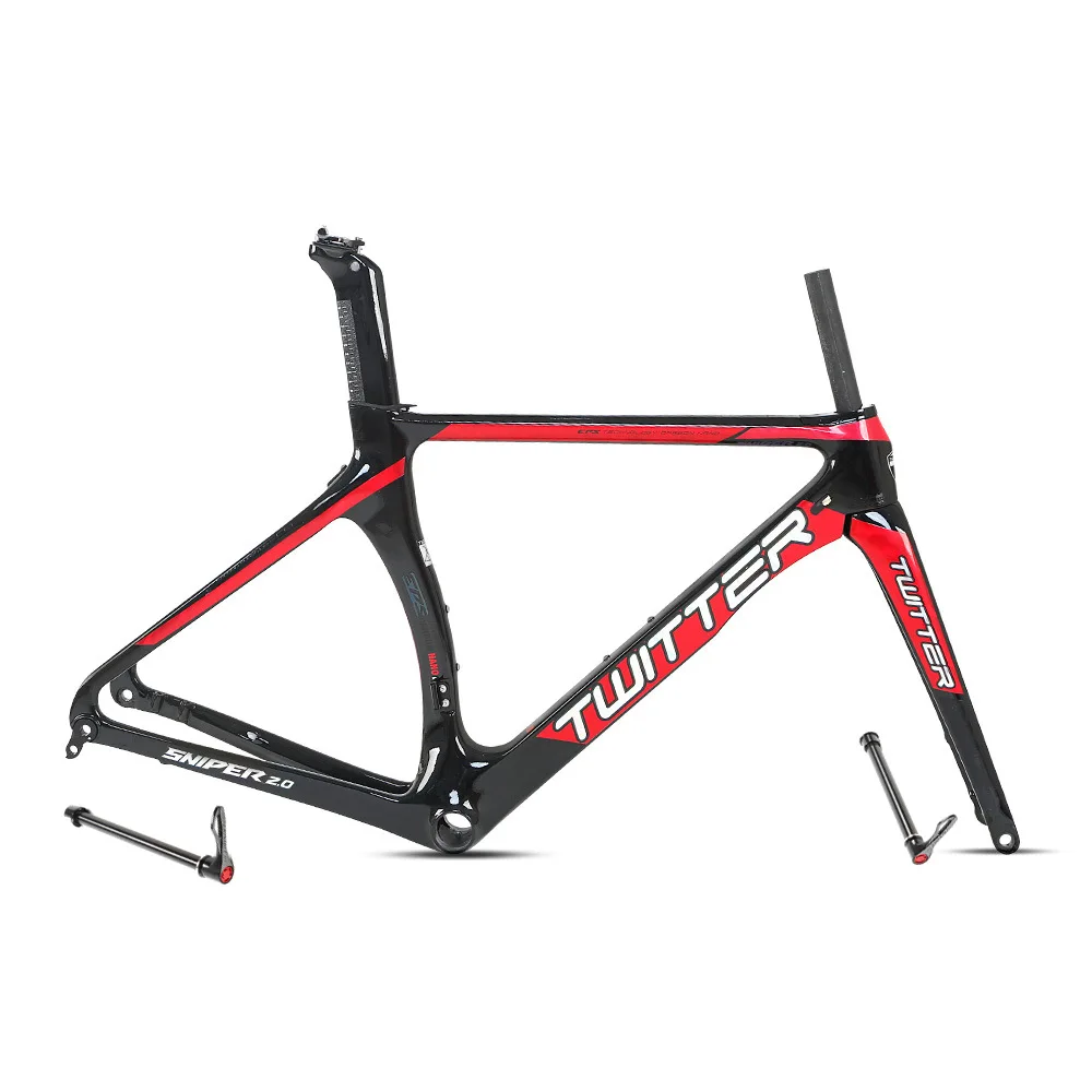 Witter sniper 2.0 carbon fiber road bicycle disc brake frame with carbon front fork seat tube racing road frame