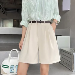 6 Colors Wide Leg Shorts Women Loose High Waist OL Unisex Streetwear Young Schoolgirls Summer Casual New Arrival Preppy Mujer BF