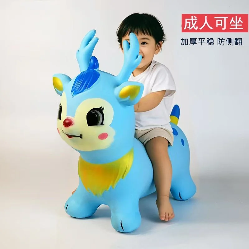 

Children's bouncy horse, extra thick and explosion-proof inflatable toy ride Giving gifts to children on Christmas