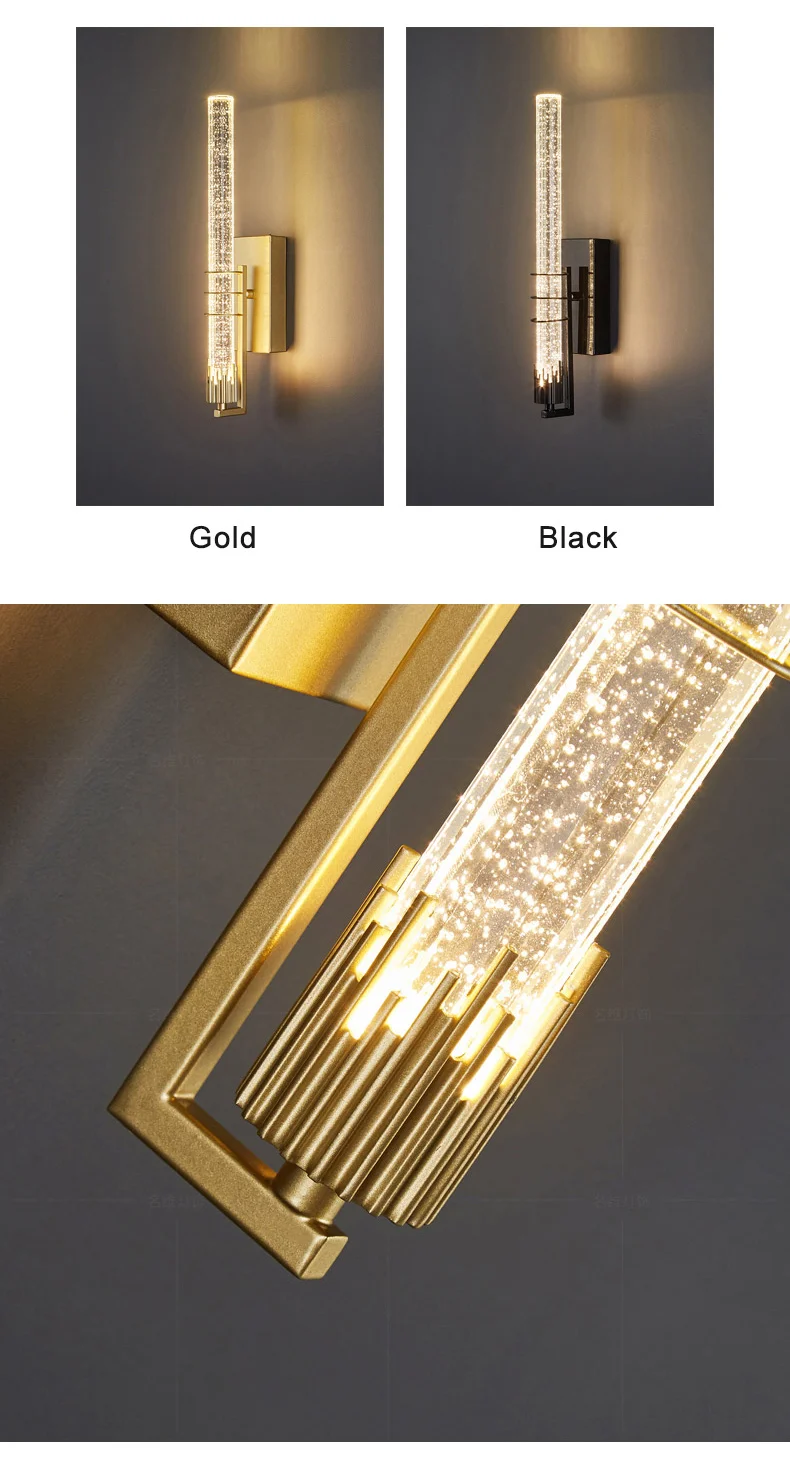 Modern Bubble Crystal Wall Lamps Indoor Lighting For Living Room Bedroom Study Background Wall Sconces Light
