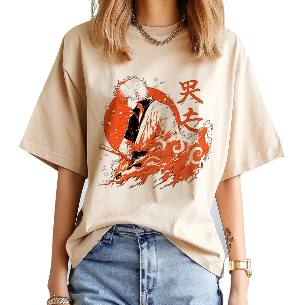Gintama Samurai Gintoki t-shirt shoujo cute aesthetic cheap top tees clearance sales baddie jojifuku Retro summer