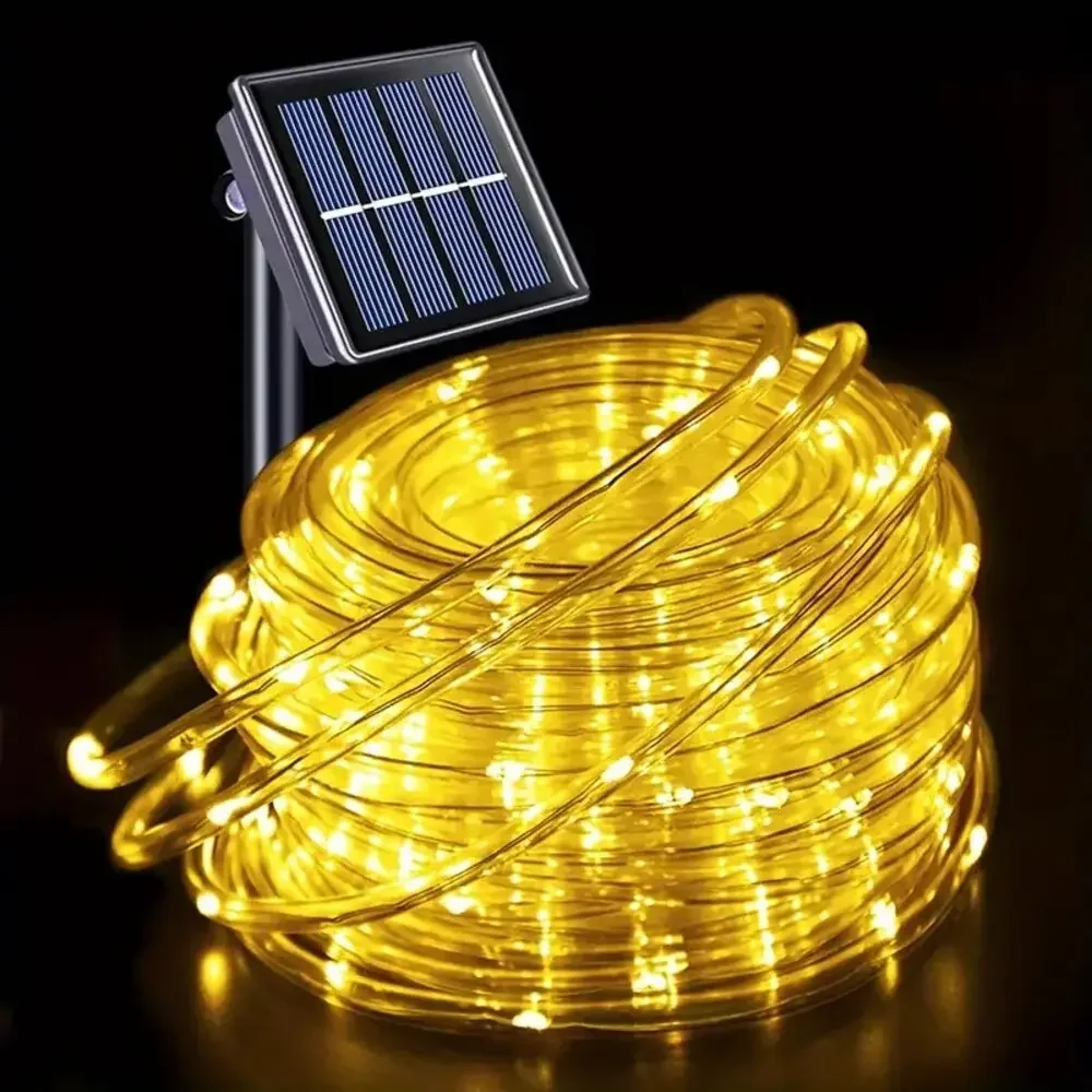 OKAL RED EAST Outdoor Solar Rohr Seil Led Licht Garten Weihnachten Dekoration Fee String Licht 32m/22M/12M/7M Hochzeit Im Freien Party Led Lampe 5