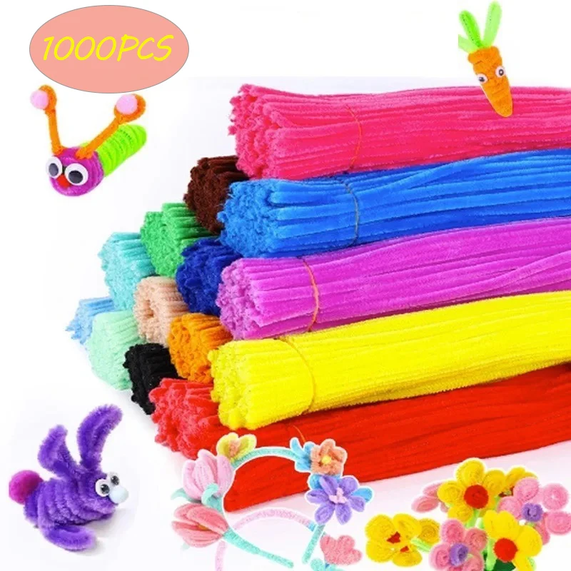 

1000pcs Creativity Chenille Stems Twisting Bar Wire Pipe Kids Educational Toys Diy Strips Hobby Material Children Plush Stick