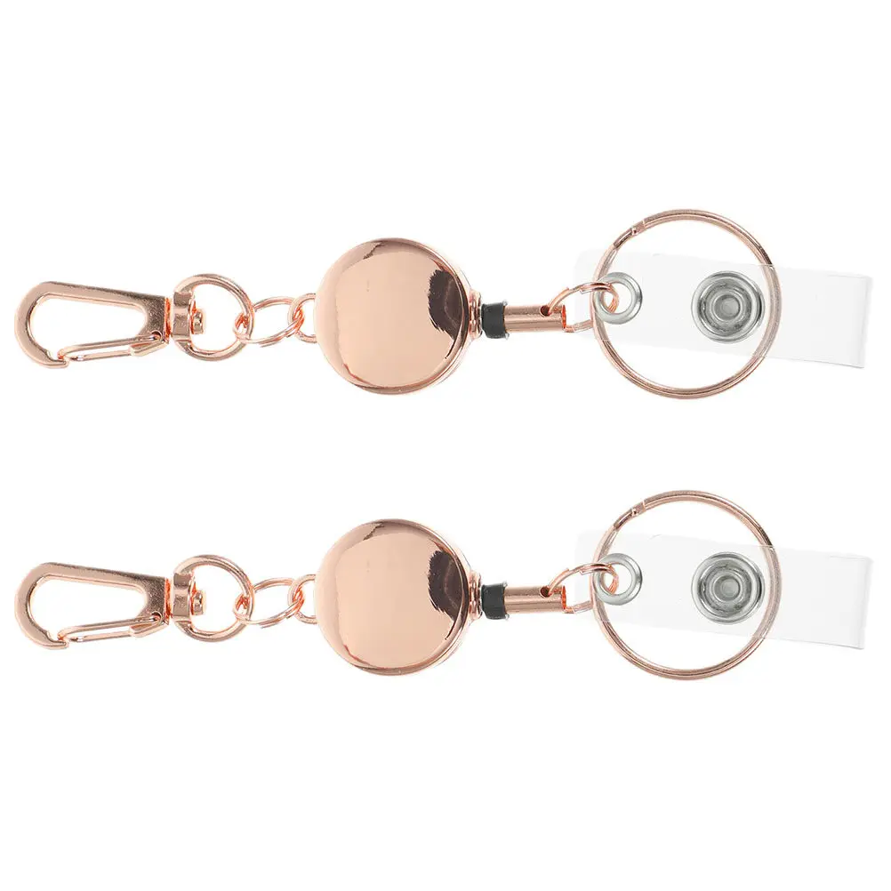 

2 шт. металлических выдвижных держателей для бейджей с эластичным ремешком и катушкой для ключей, для медицинского персонала, рабочих, волонтеров, держателей удостоверений и ключей