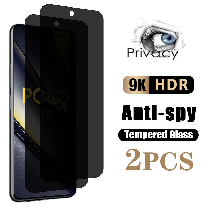 

2Pcs Anti-Spy Glass For Xiaomi Poco F6 X6 Neo M6 Pro 4G Privacy Screen Protector For Xiaomi 13T 12T 11T 10T Pro Protective Film