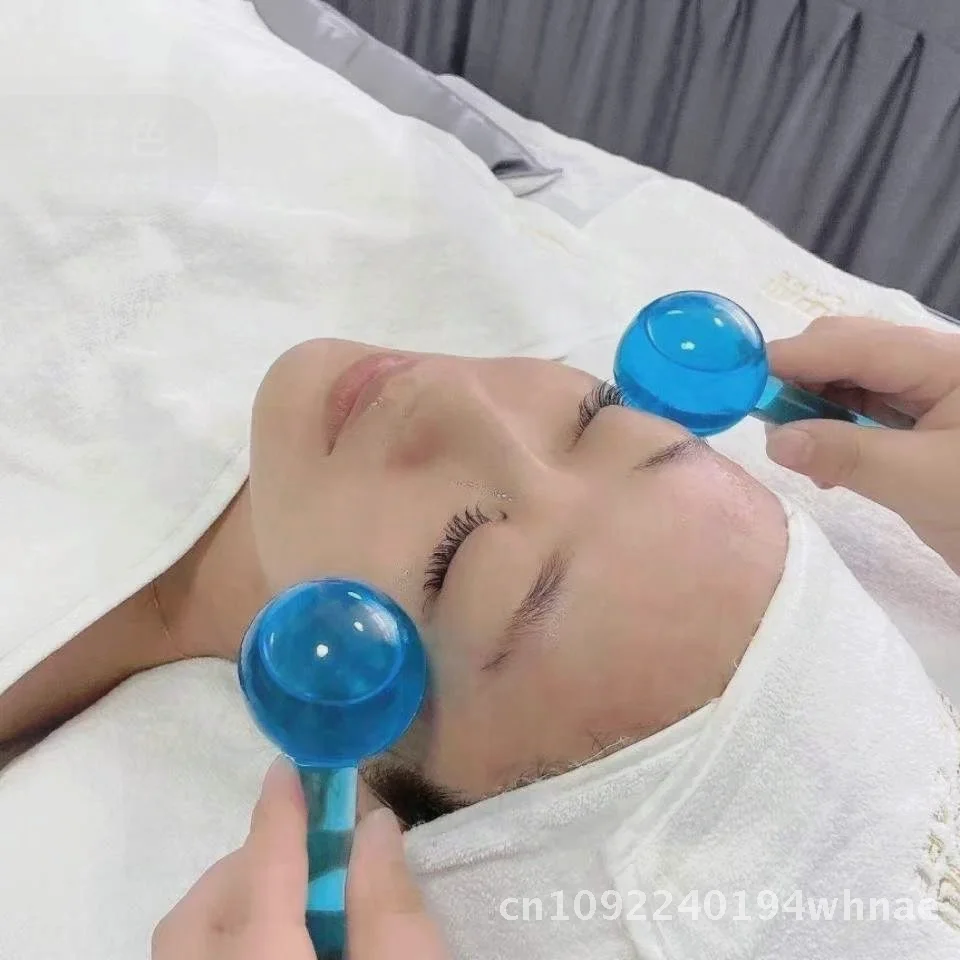 

Розовый кристалл, хоккей с шайбой, косметический шар, массажный стеклянный шар для лица, ледяной терапевтический волновой шар, многофункциональная косметическая палочка для универсального использования