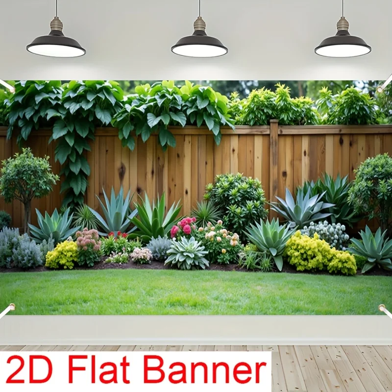 2D-Planarbanner, 1 Stück, farbenfrohes Gartenlandschafts-Zaunbanner – Geschenk für Outdoor-Partys und Festivals – Detail 3
