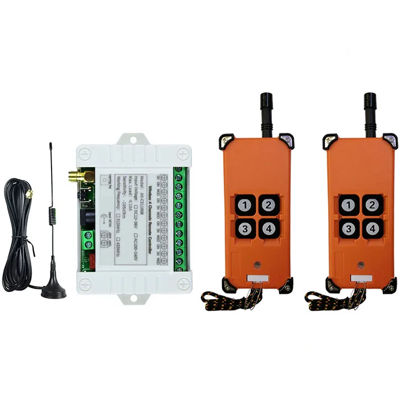 3000M 433MHz Industrial DC 12V 24V 36V 4CH 4 CH RF Wireless Remote Control OverheadTravelling Crane System Receiver Digital Key