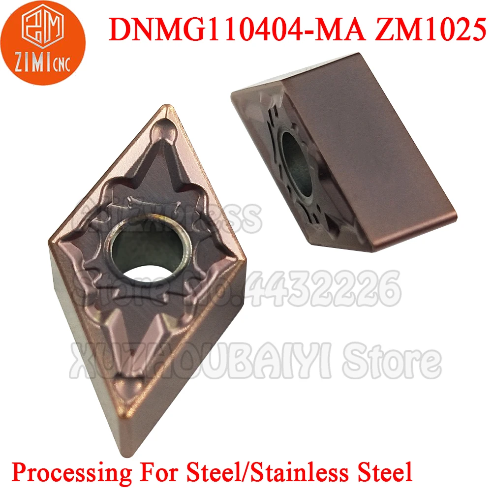 10pcs DNMG110404-MA ZM1025 DNMG110404 MA ZM1025 DNMG 110404 Carbide Inserts Turning Tools CNC Cutter Lathe Blade for Metal Steel