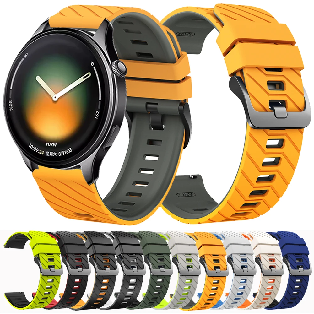 Pulseira de 22mm para Relógio Xiaomi Watch 5 2 Pro s4 sport s3 s2 s1/s1 active Smartwatch, pulseira de silicone macia para Mi Watch Color 2.