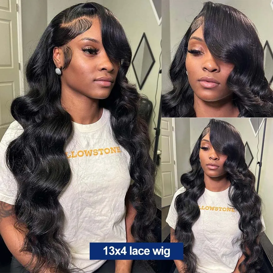 Perruque Lace Front Wig Body Wave Naturelle HD, Cheveux Humains, 13x6, 30 40 Pouces