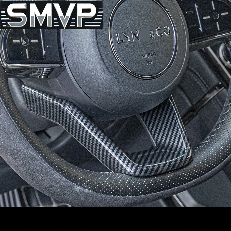 

Fit For Lynk & Co 09 2021-2024 Car Carbon Fiber Pattern Steering Wheel Trim Frame Auto Interior Decorative Sticker Accessories