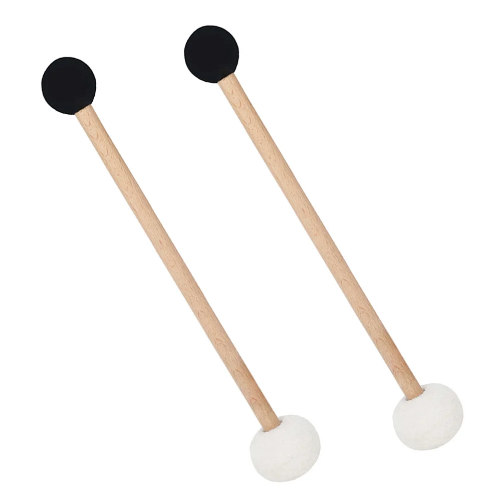 

2pcs Music Mallet Double-Ended Rubber Felt Wood Handle For Singing Bowl Striking Instrument Accessory Crystal Chanting Bowl