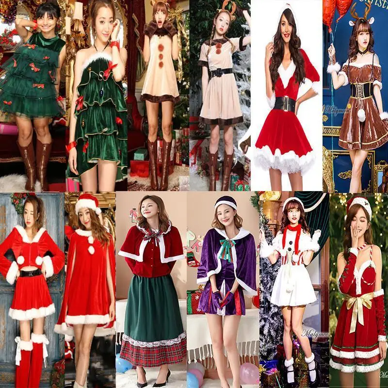 Christmas Costume Santa Claus Dress For Female Adult Reindeer Party Princess Cosplay Performance Costume