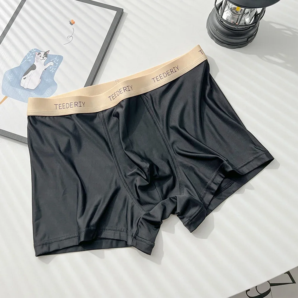 

Mens Ice Silk Boxer Briefs Silky Soft U Convex Pouch Underpants Trunks Breathable Shorts High Quality Comfortable Underwear