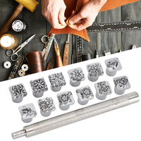 Stamping Punch Tool Tang  Flower Design DIY Vegetable Leather Stamper + Handle Zinc Alloy Stamping Punch Tool
