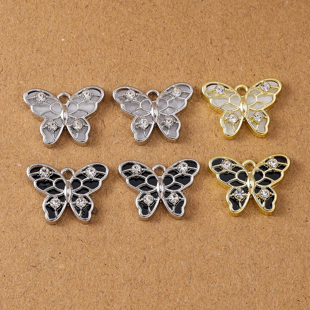 

5pcs 19x14mm Crystal Butterfly Charms Pendants for Jewelry Making Necklace Earrings Bracelet DIY Handmade Accessories Supplies
