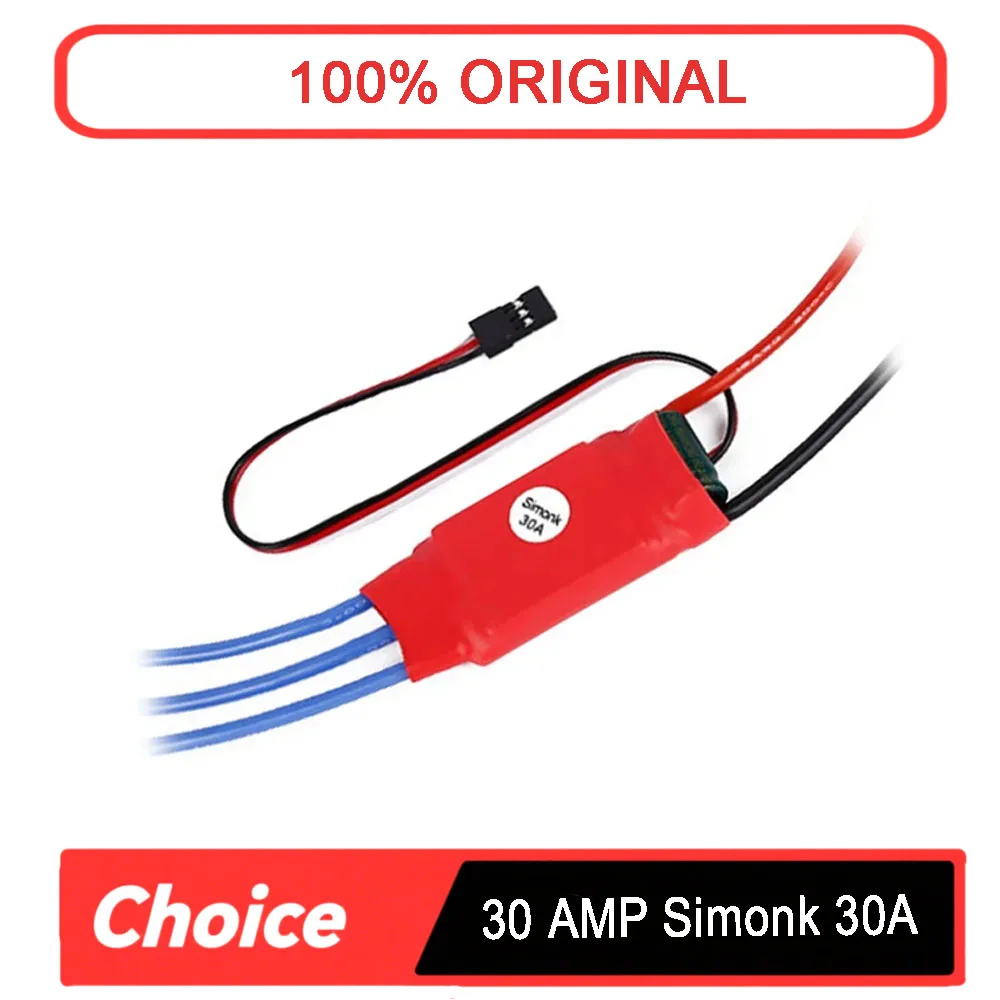 

Simonk Frmware 30A Brushless ESC Response speed exceeds 490Hz BEC 5V/3A 2-3S LiPo for RC FPV Multirotor Drone Accessories RC