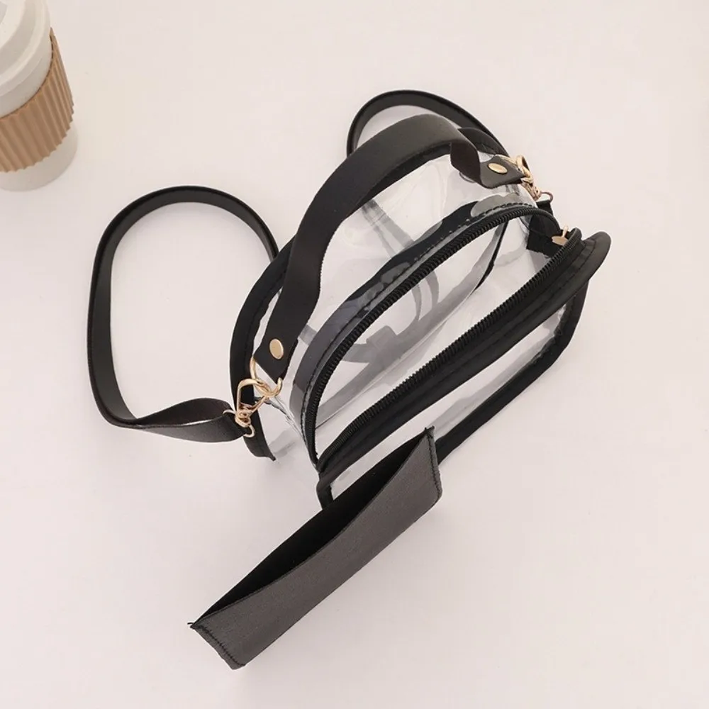 

Fashion PVC Transparent Backpack Waterproof with Small Bag Jelly Shoulder Bag Lightweight Zipper Crossbody Bag Unisex