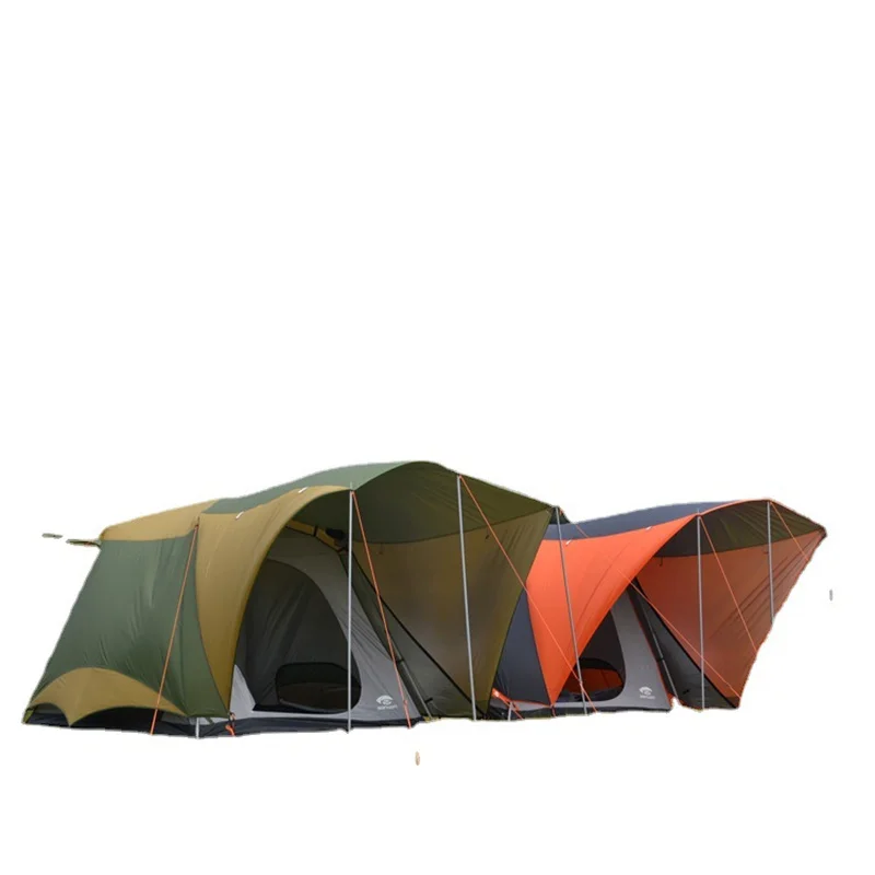 Outdoor Camping Large Space Tent, Wind Proof, Rain Proof, Breathable, Easy Storage, Two Rooms, One Hall, 10 People, 12 People