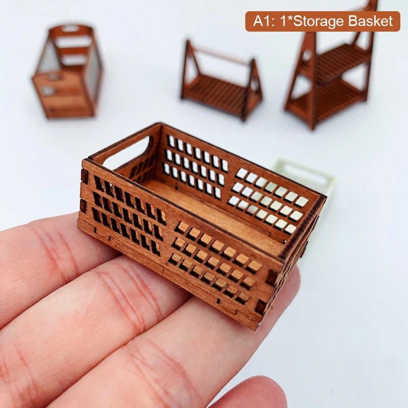 

Dollhouse Decoration Accessories 1/12 Dollhouse Mini Storage Baskets Dolls House Bread Food Basket
