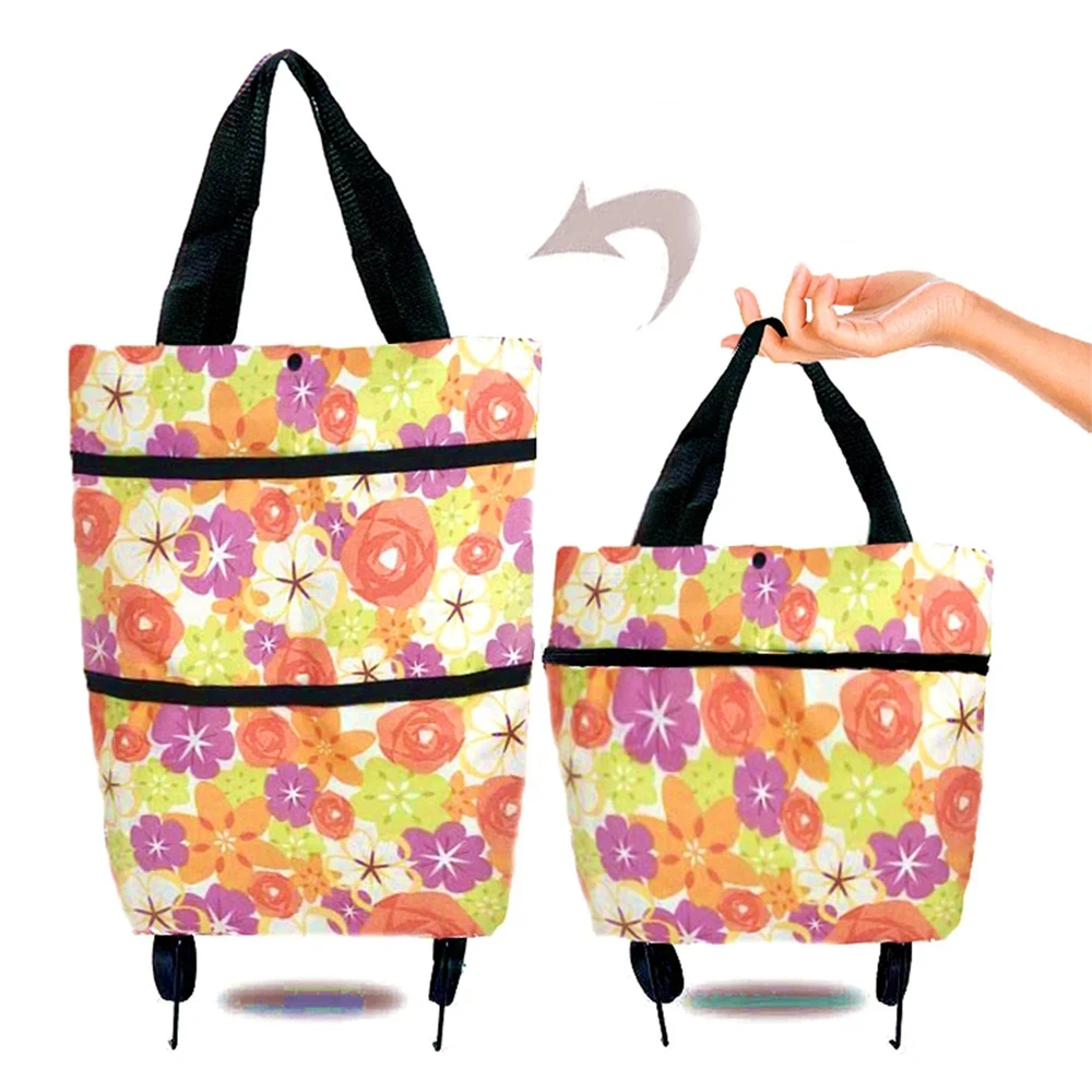 Colorful Shopping Bag For Trolley Foldable Large Capacity Supermarket Shopping Purchase Storage Bag For Shopping Carring Cart