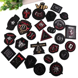 Sewing Leather Black Metal 3D Embroidery Garment Cool Patch Clothes Jeans DIY Custom Bag Sticker Applique for Fashion People